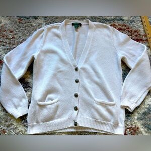Ralph Lauren y2k western knit cotton blazer with silver/turquoise stone buttons